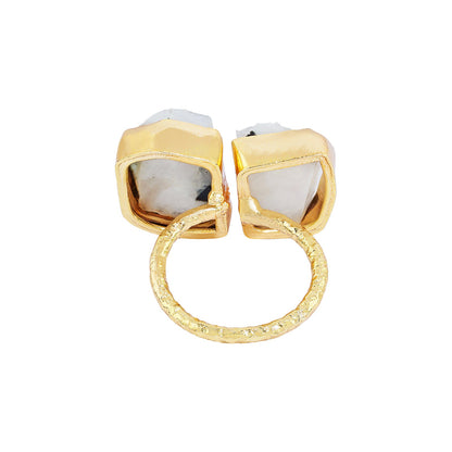Teejh Navira White Natural Stone Ring