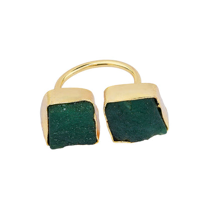 Soléa Dark Green Natural Stone Ring