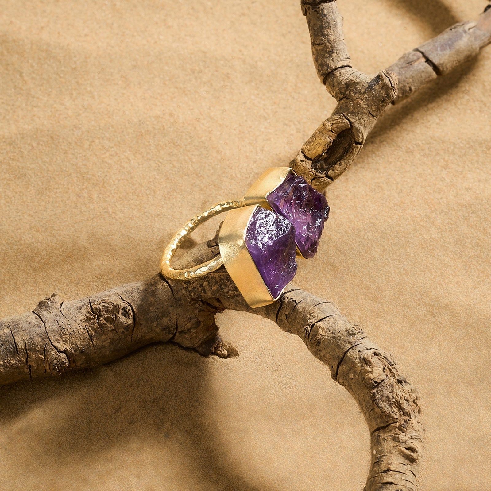 Teejh Navira Purple Natural Stone Ring