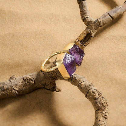 Teejh Navira Purple Natural Stone Ring