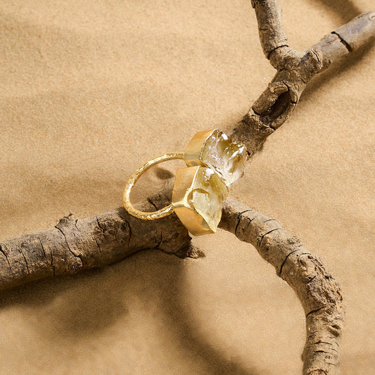 Teejh Navira Yellow Natural Stone Ring