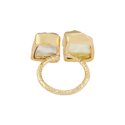 Teejh Navira Yellow Natural Stone Ring