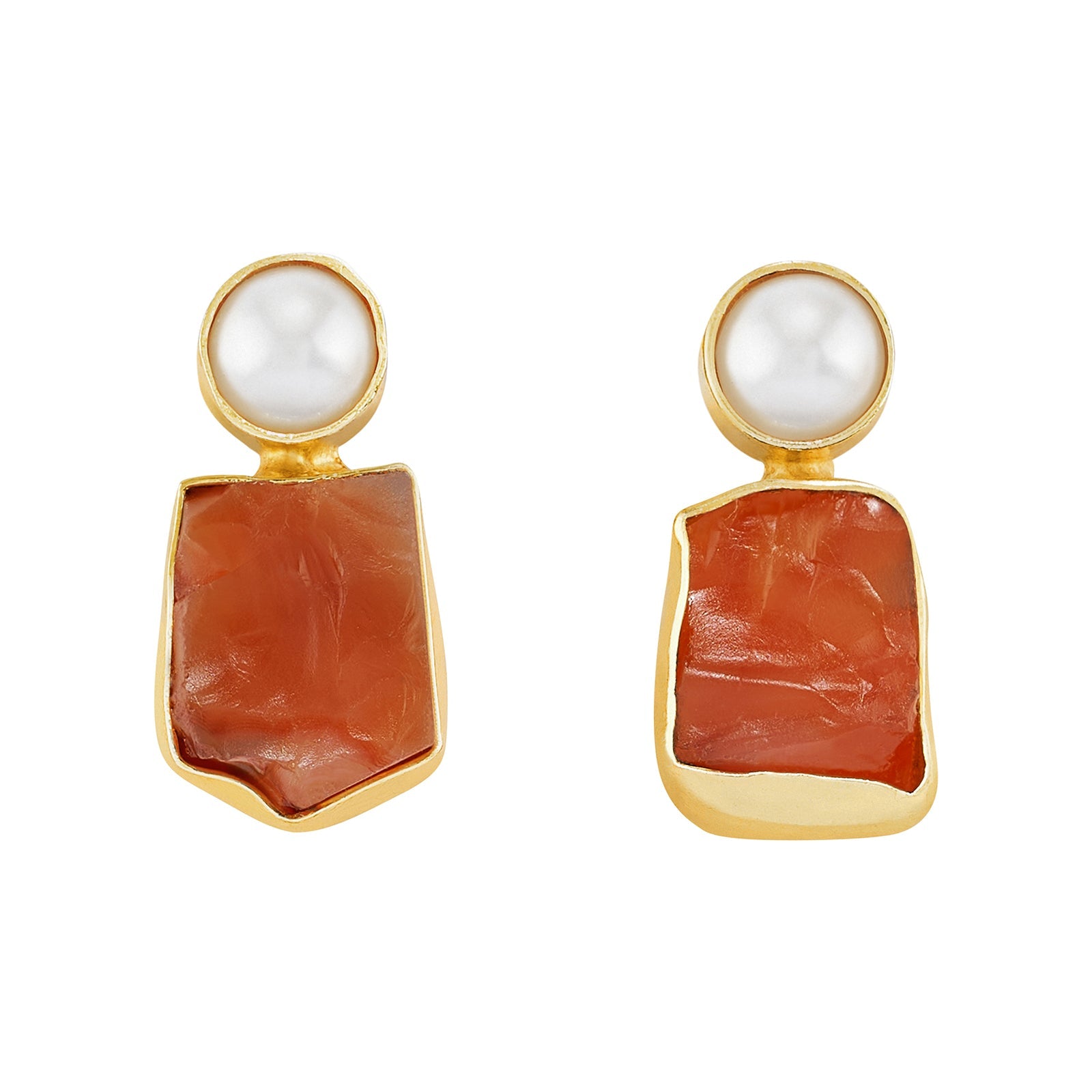 Teejh Liora Orange Natural Stone Earrings