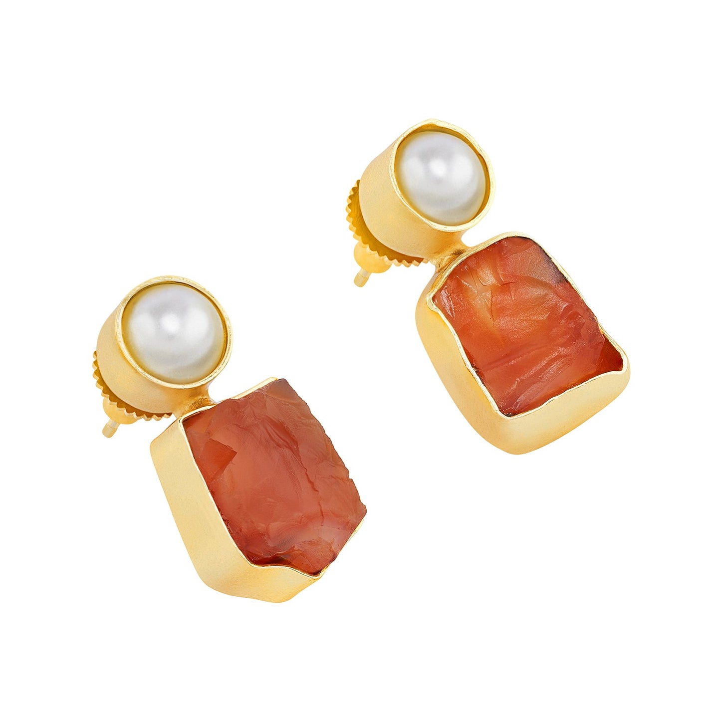 Teejh Liora Orange Natural Stone Earrings