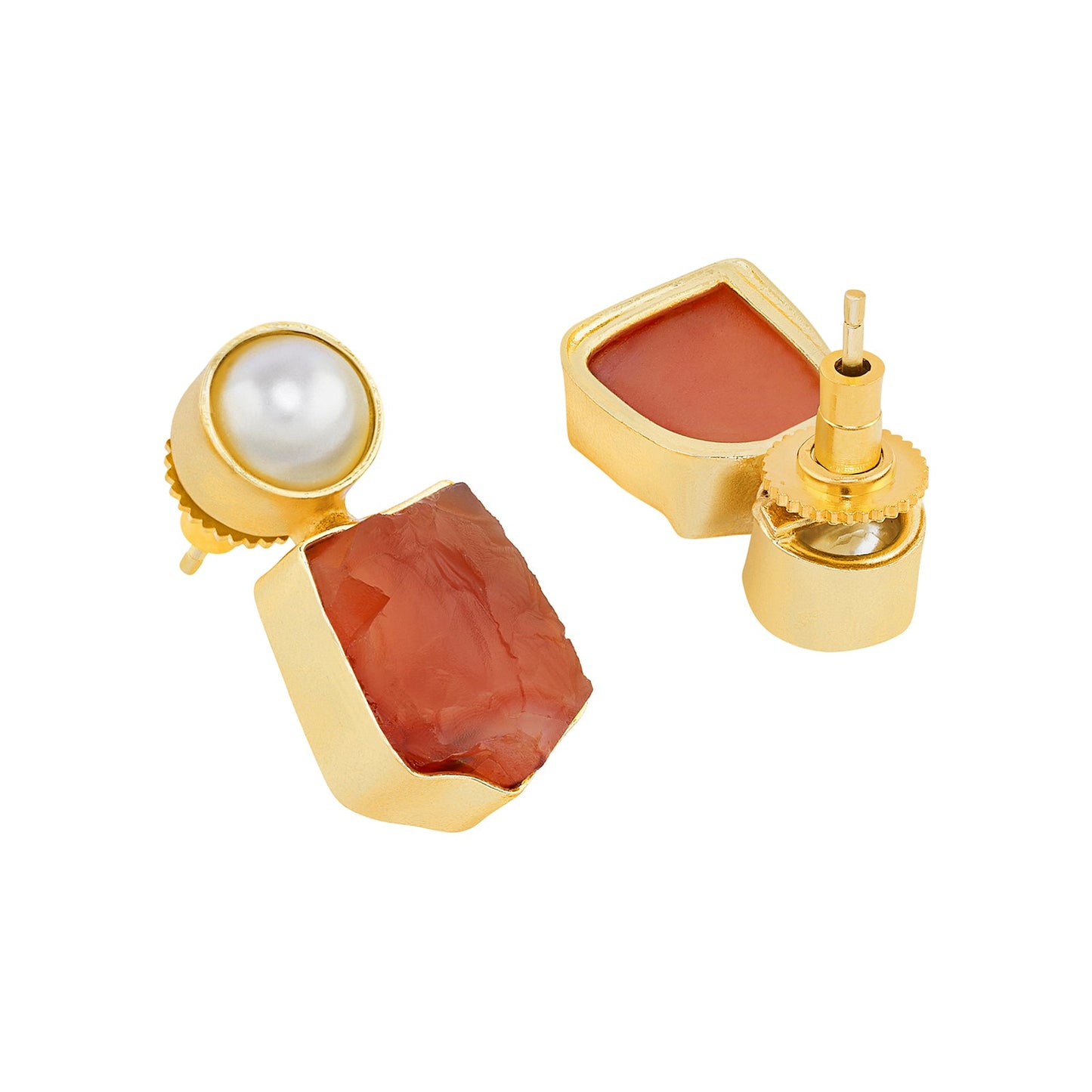 Teejh Liora Orange Natural Stone Earrings