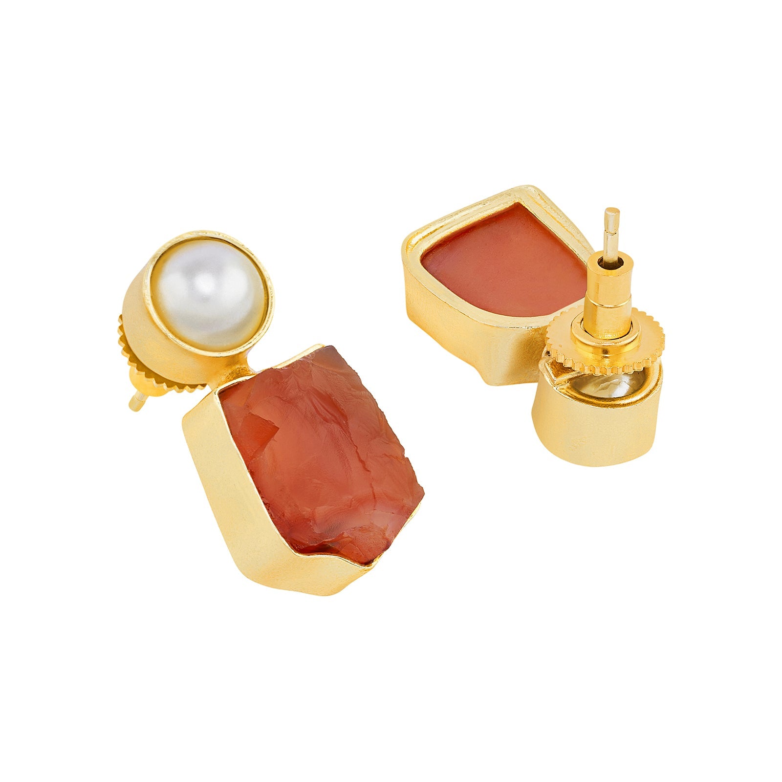 Teejh Liora Orange Natural Stone Earrings