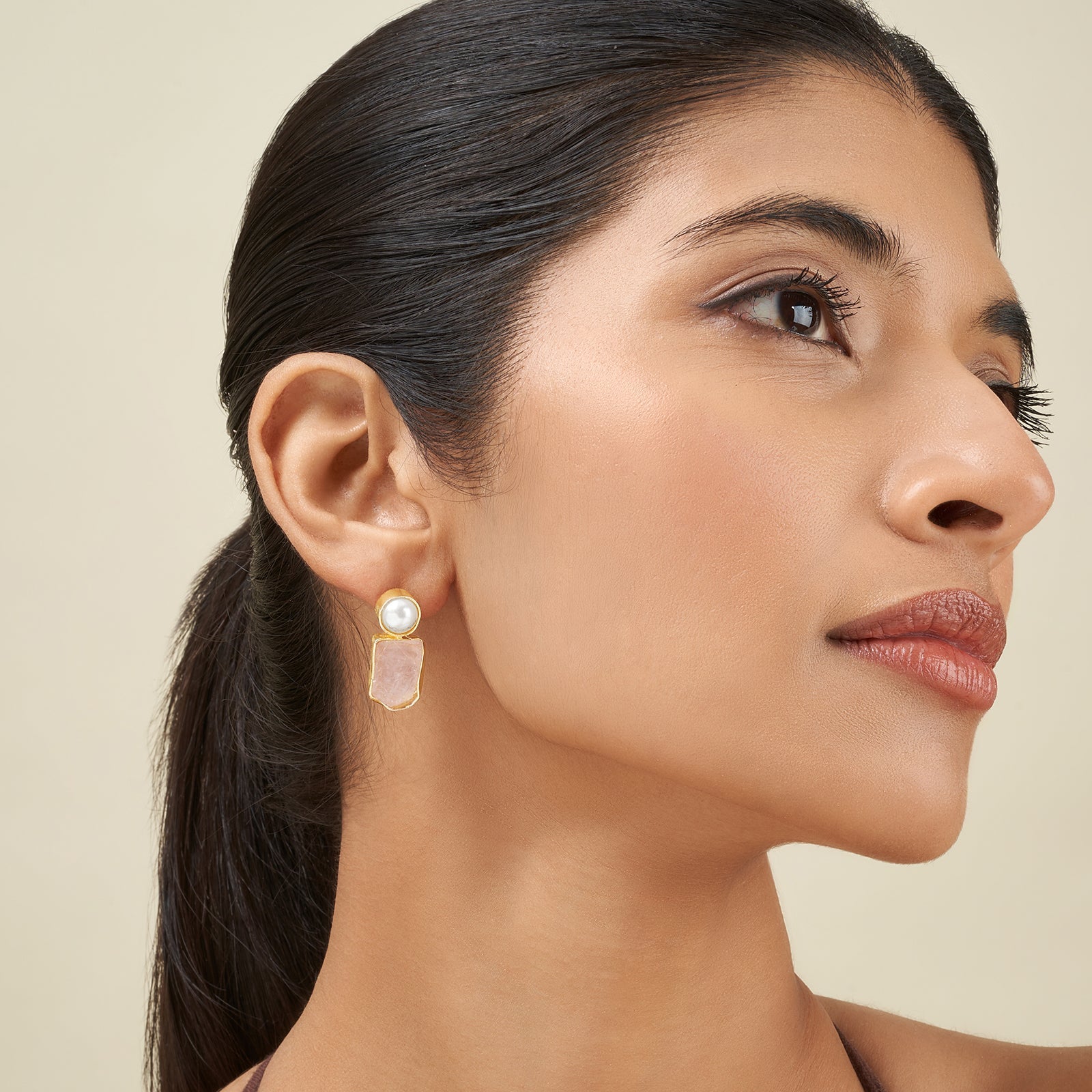 Teejh Liora Pink Natural Stone Earrings