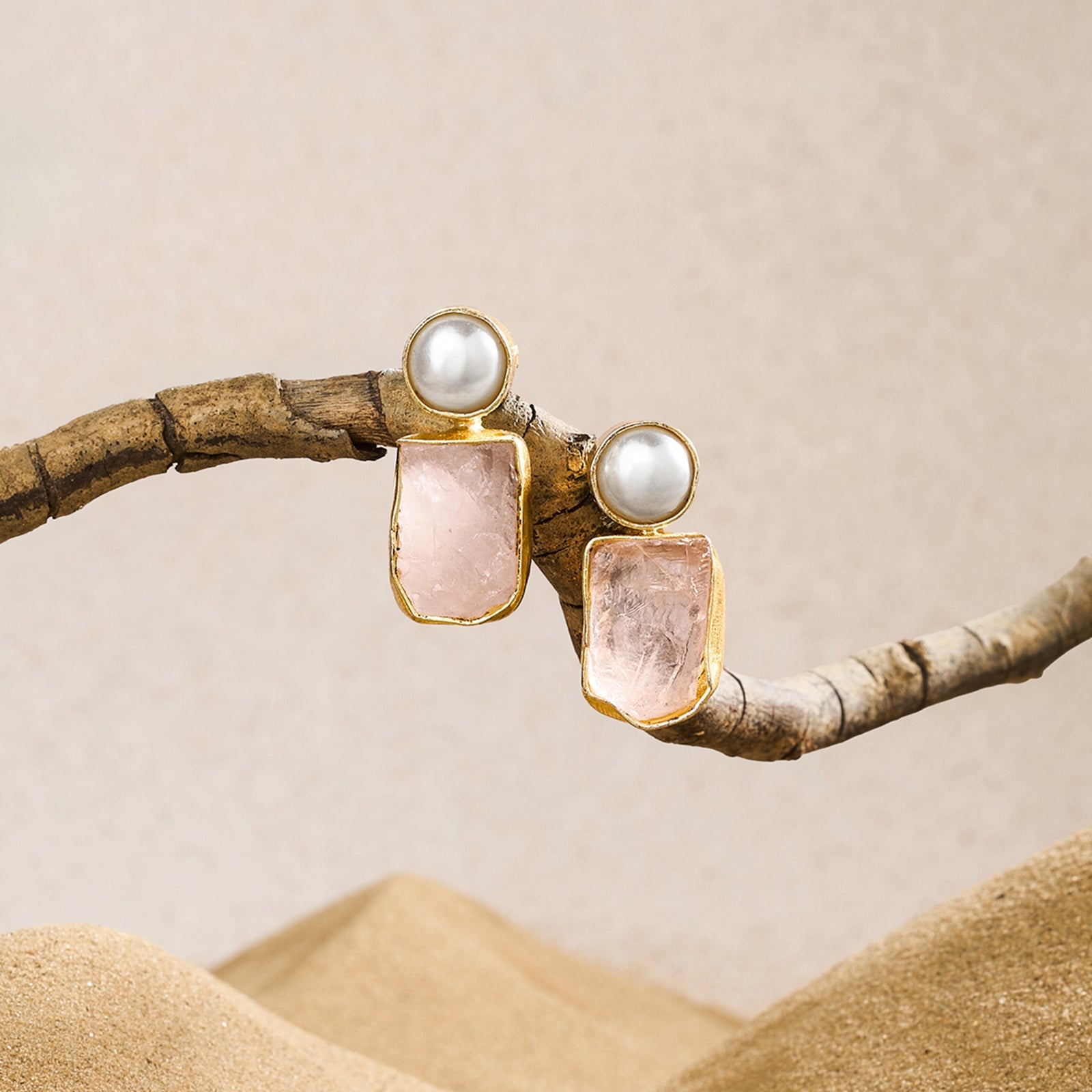 Teejh Liora Pink Natural Stone Earrings
