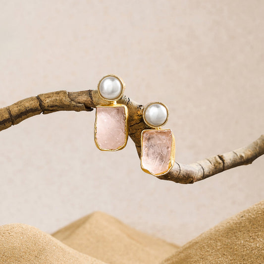 Teejh Liora Pink Natural Stone Earrings