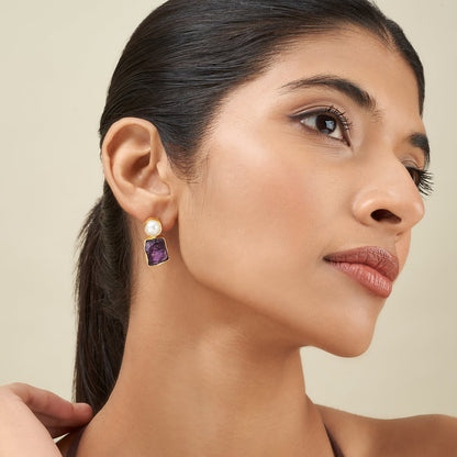Soléa Pearl Purple Natural Stone Earrings