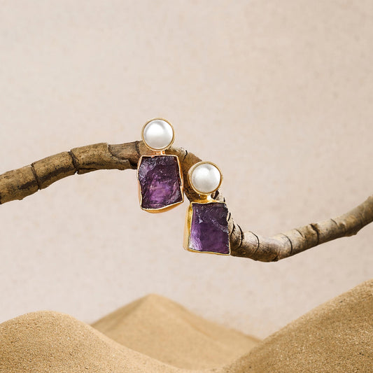 Teejh Liora Purple Natural Stone Earrings