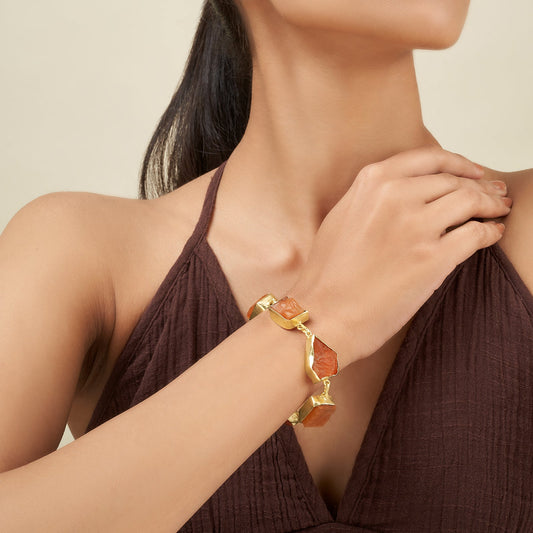 Soléa Orange Natural Stone Bracelet