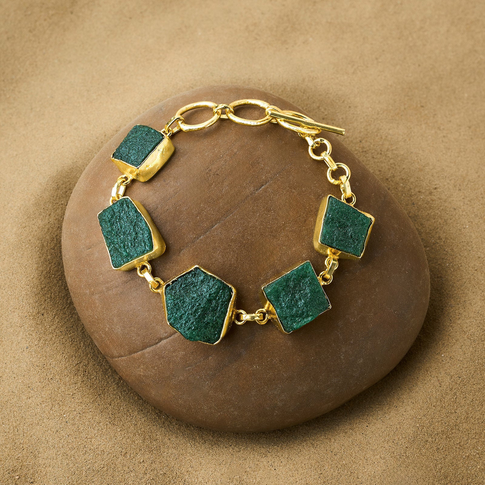 Soléa Dark Green Natural Stone Bracelet