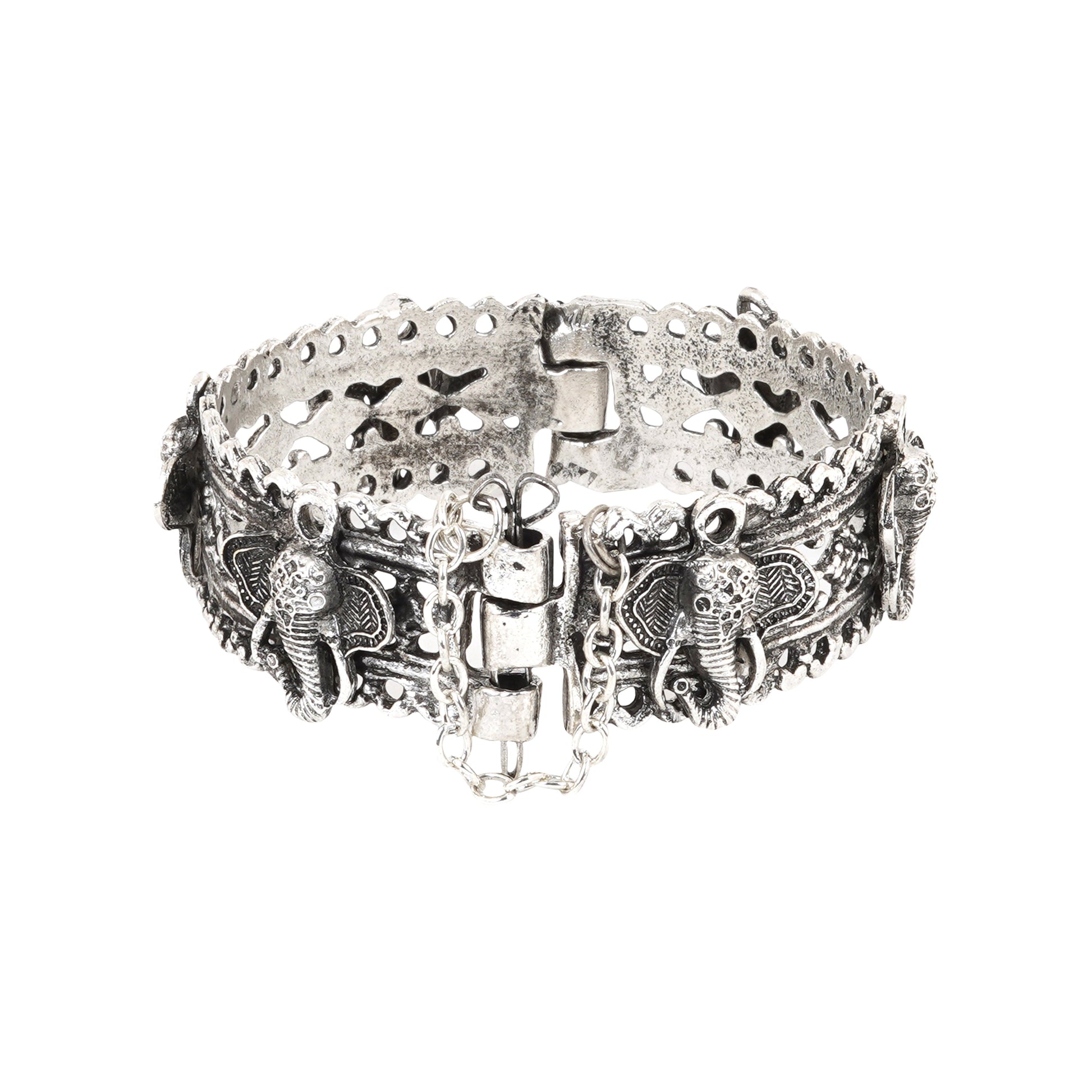 Teejh Getanjaali Silver Oxidised Bracelet