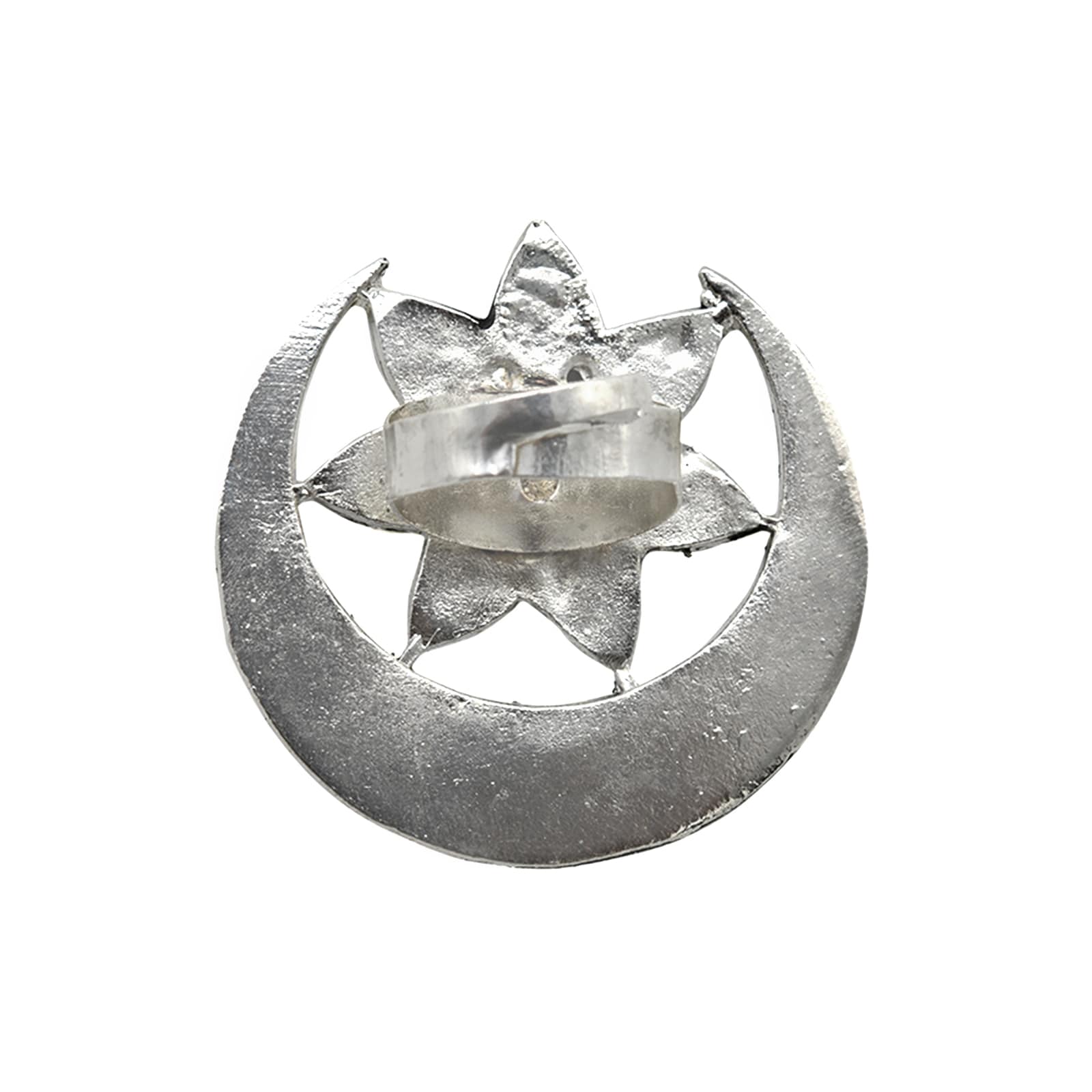 Shagun Silver Oxidized Mirror Ring - Teejh