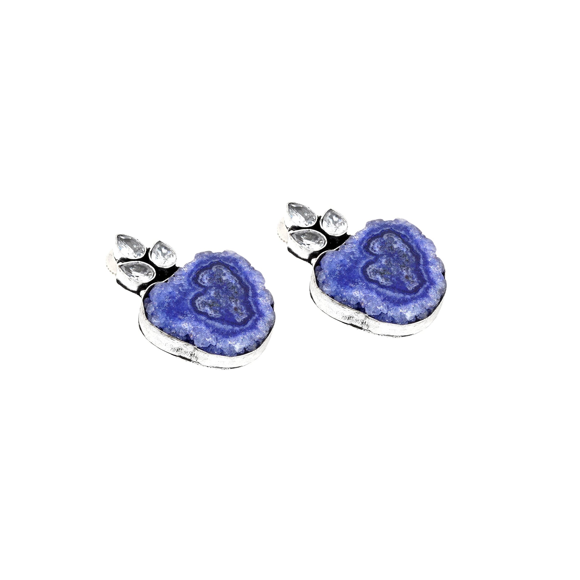 Teejh Harika Blue Silver Oxidised Earring