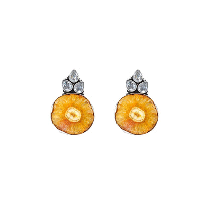 Teejh Harika Yellow Silver Oxidised Earring