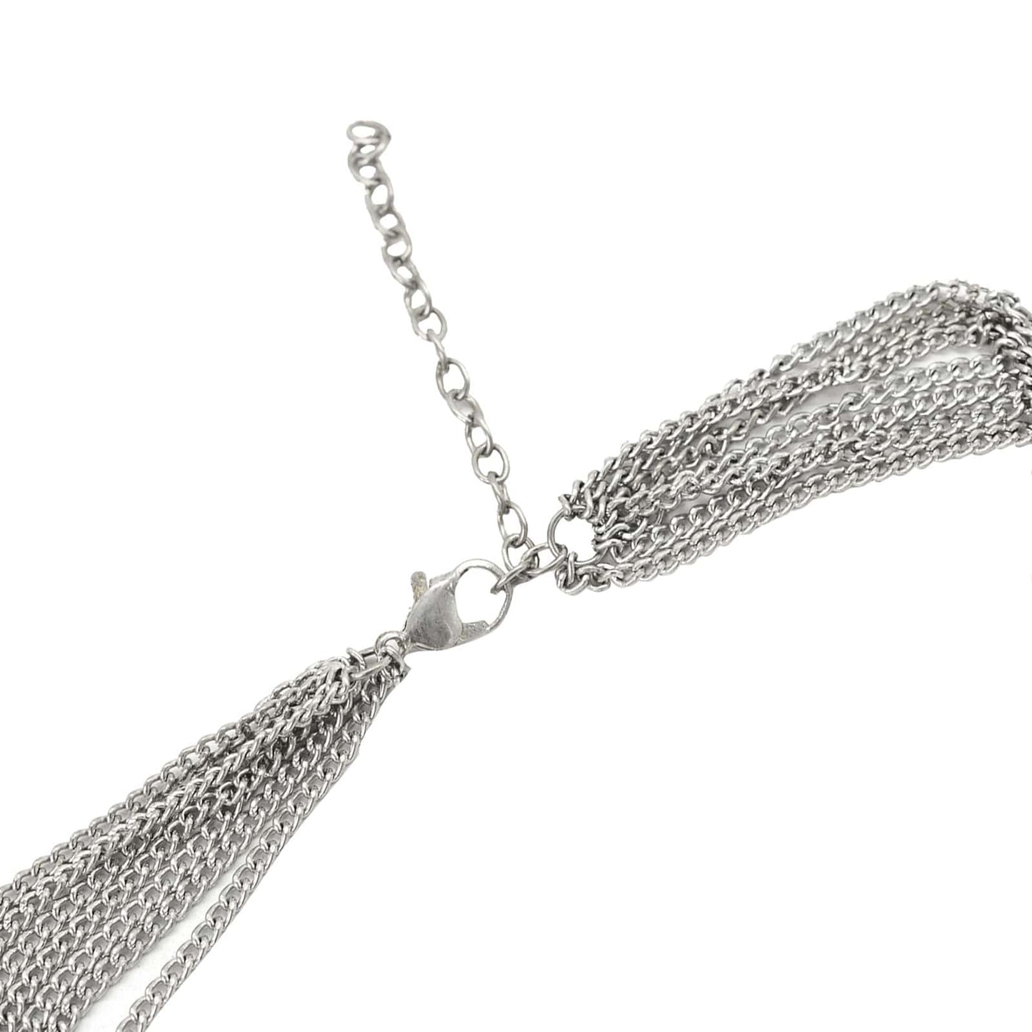 Palak Silver Oxidized Mirror Necklace - Teejh