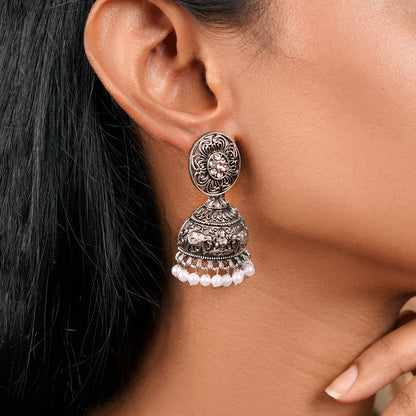 Teejh Kevika Silver Oxidised Earrings