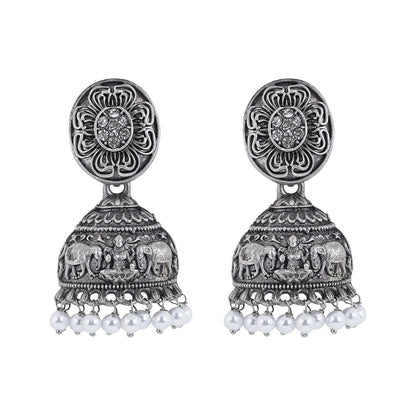 Teejh Kevika Silver Oxidised Earrings