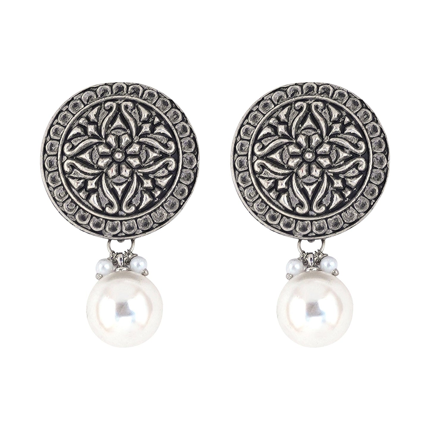 Teejh Shreenika Silver Oxidised Earrings