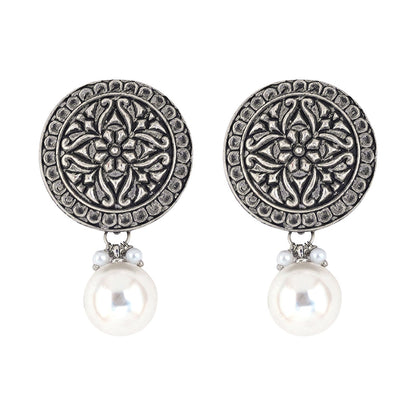 Teejh Shreenika Silver Oxidised Earrings