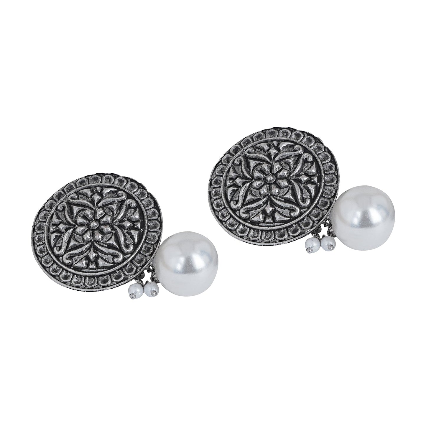 Teejh Shreenika Silver Oxidised Earrings