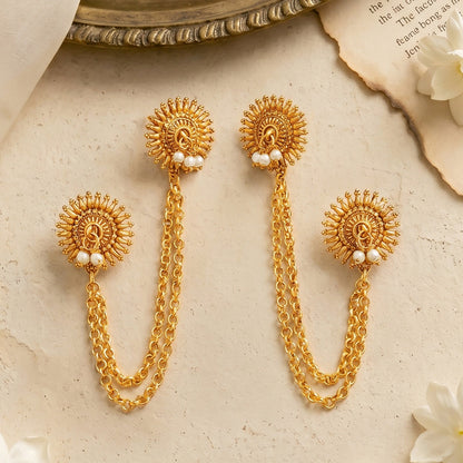 Teejh Polka Gold Earcuffs