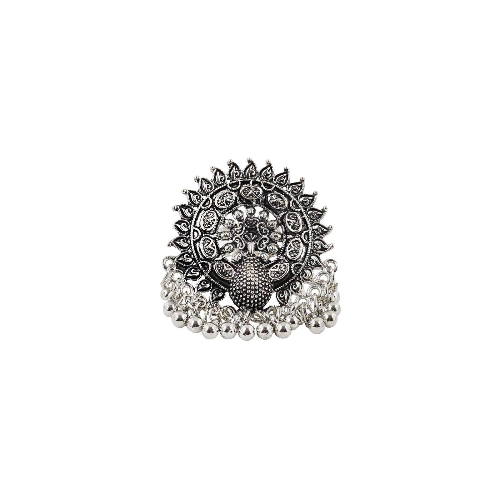 Teejh Cinthiya Silver Oxidised Ring