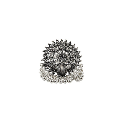Teejh Cinthiya Silver Oxidised Ring