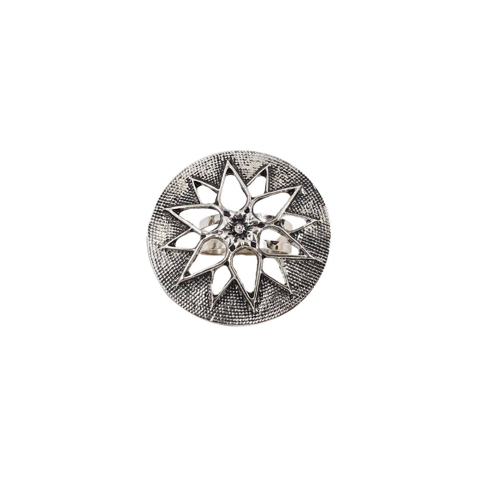 Teejh Drishya Silver Oxidised Ring