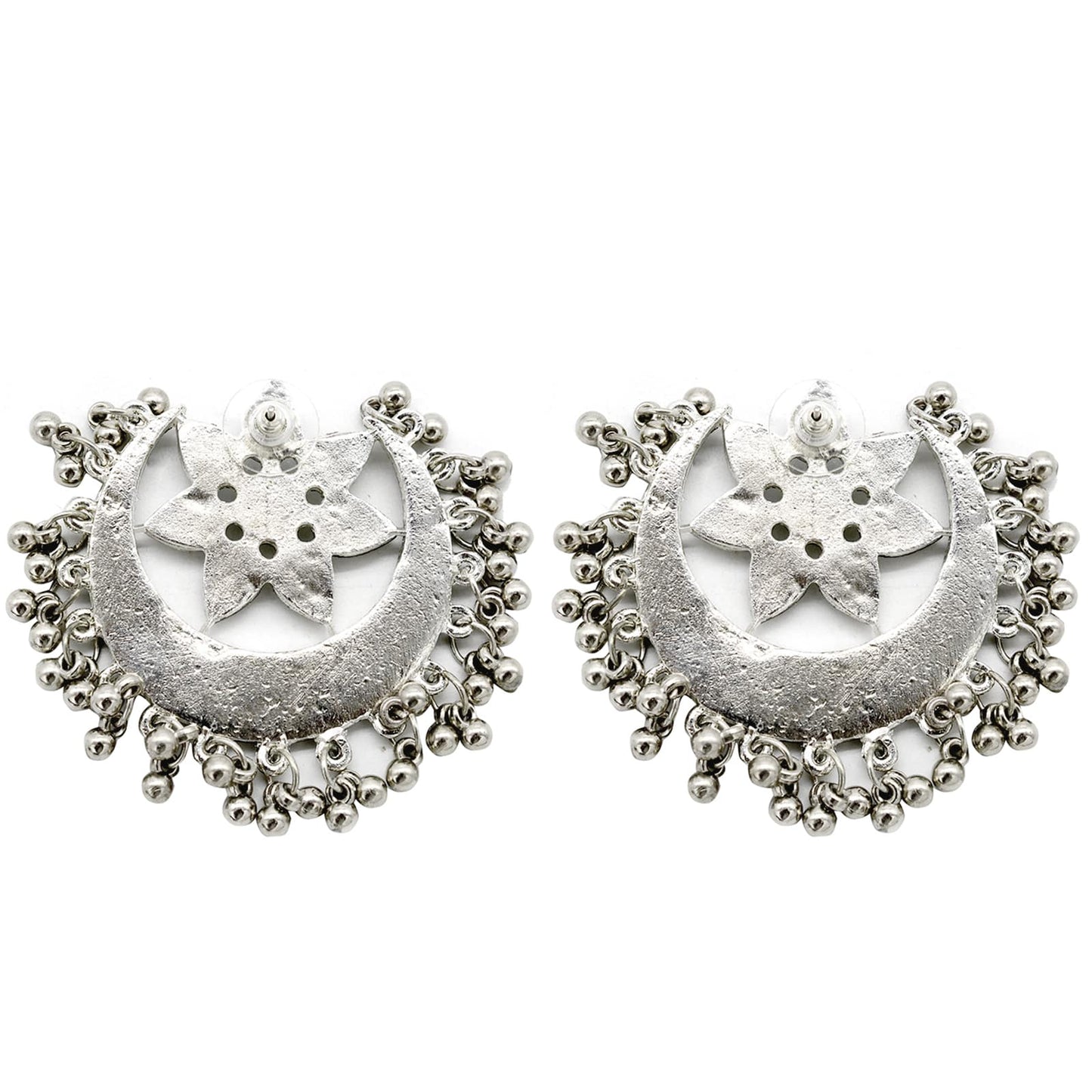 Akashi Silver Oxidized Mirror Earrings - Teejh