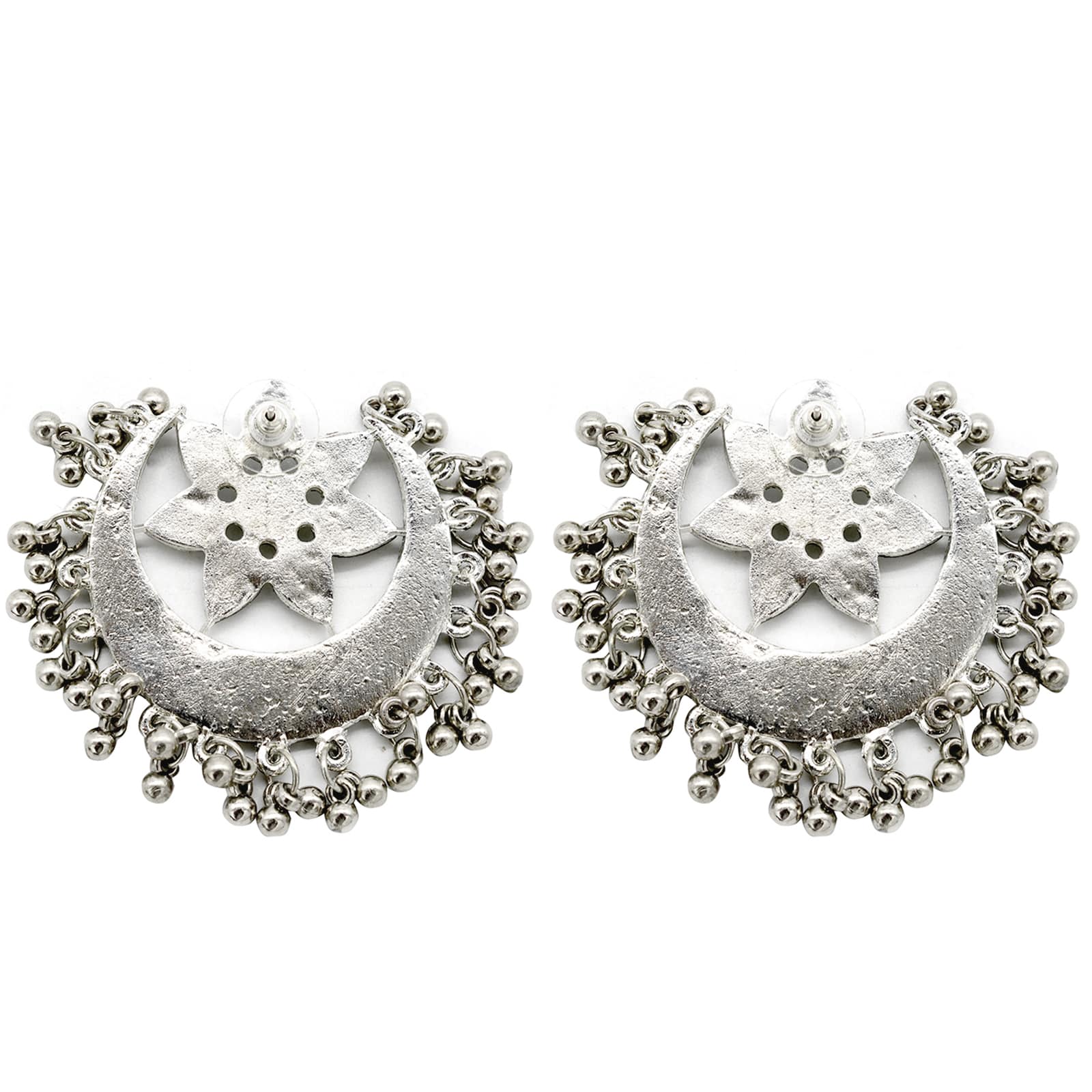 Akashi Silver Oxidized Mirror Earrings - Teejh