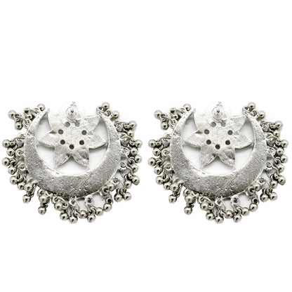 Akashi Silver Oxidized Mirror Earrings - Teejh