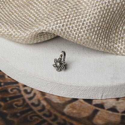 Teejh Vrita Silver Oxidised Nosepin