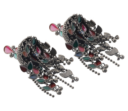 Teejh Niharika Silver Oxidised Earring