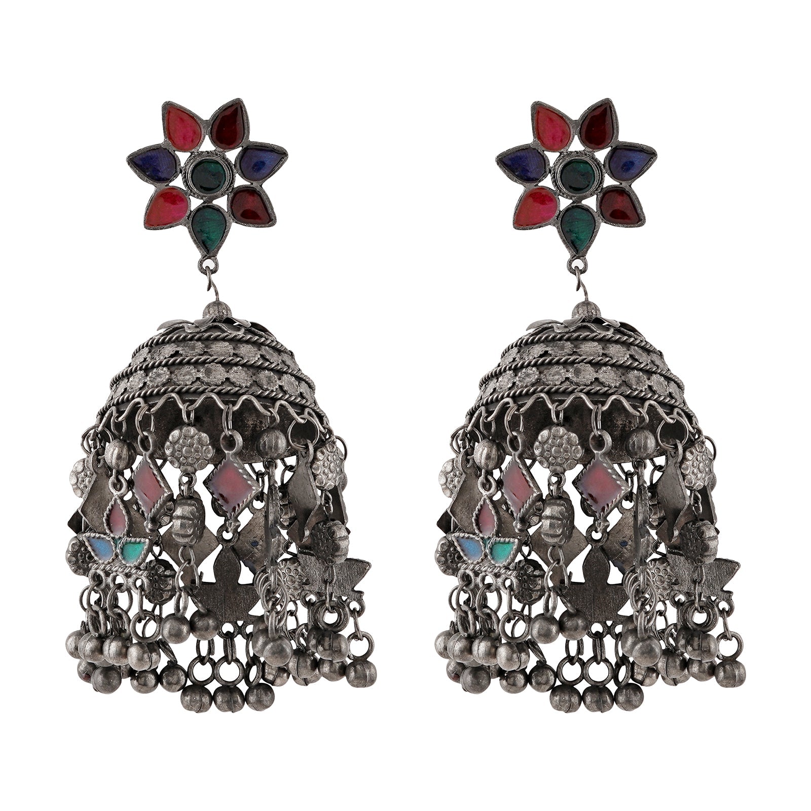 Teejh Shivani Silver Oxidised Earring