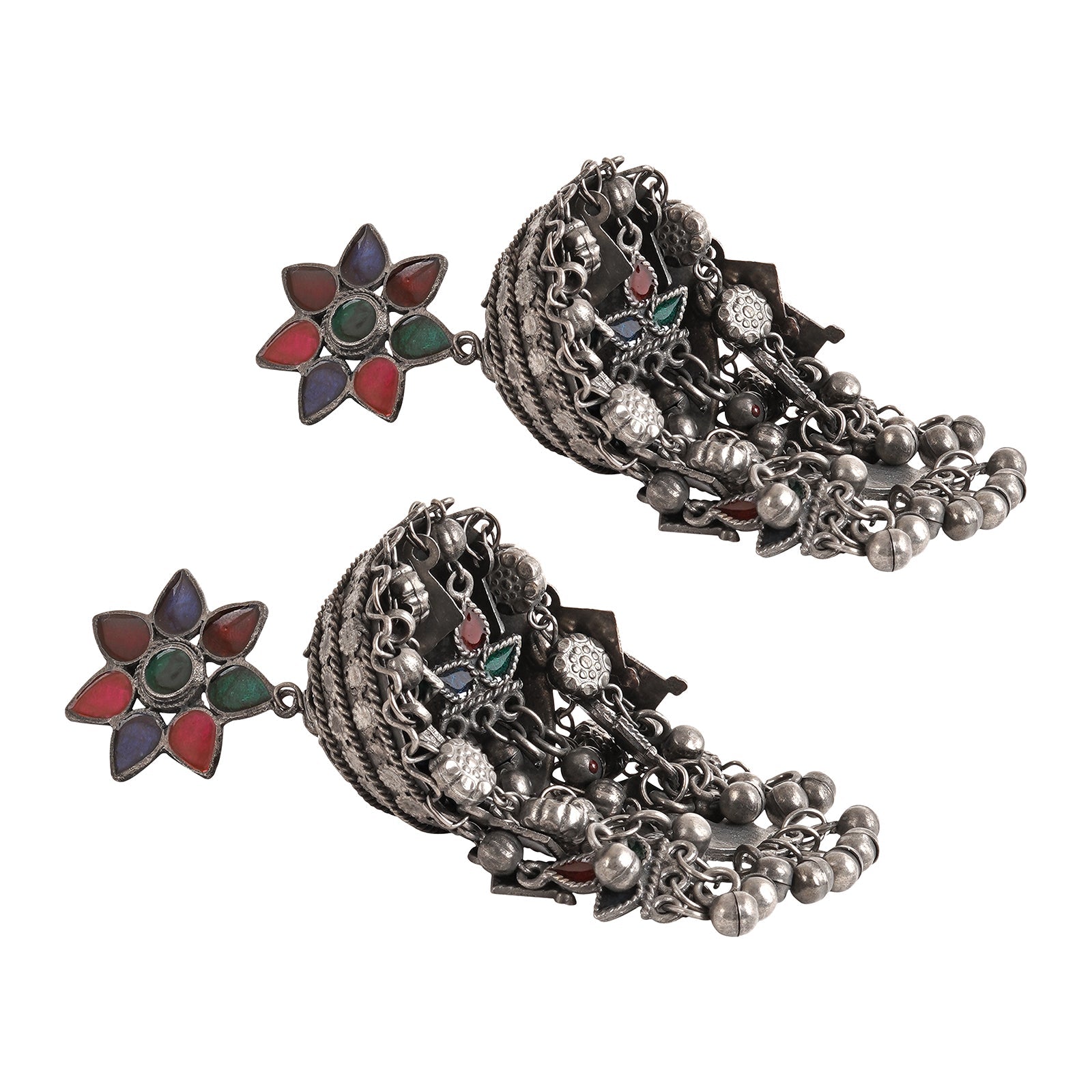 Teejh Shivani Silver Oxidised Earring