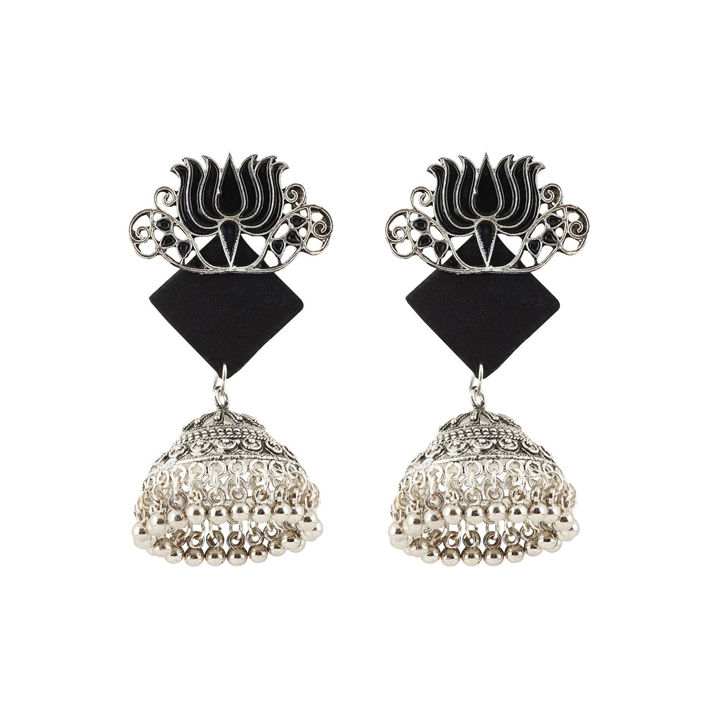 Teejh Helna Black Silver Oxidised Earring