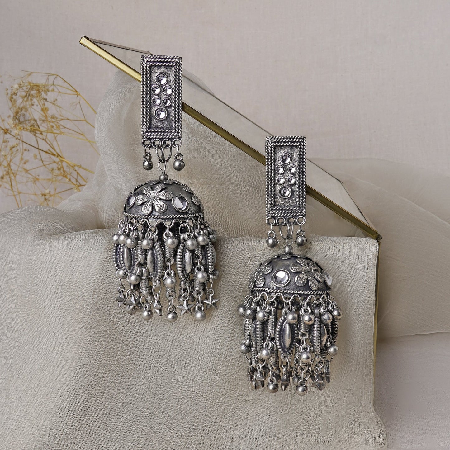 Teejh Aanya Silver Oxidised Earring