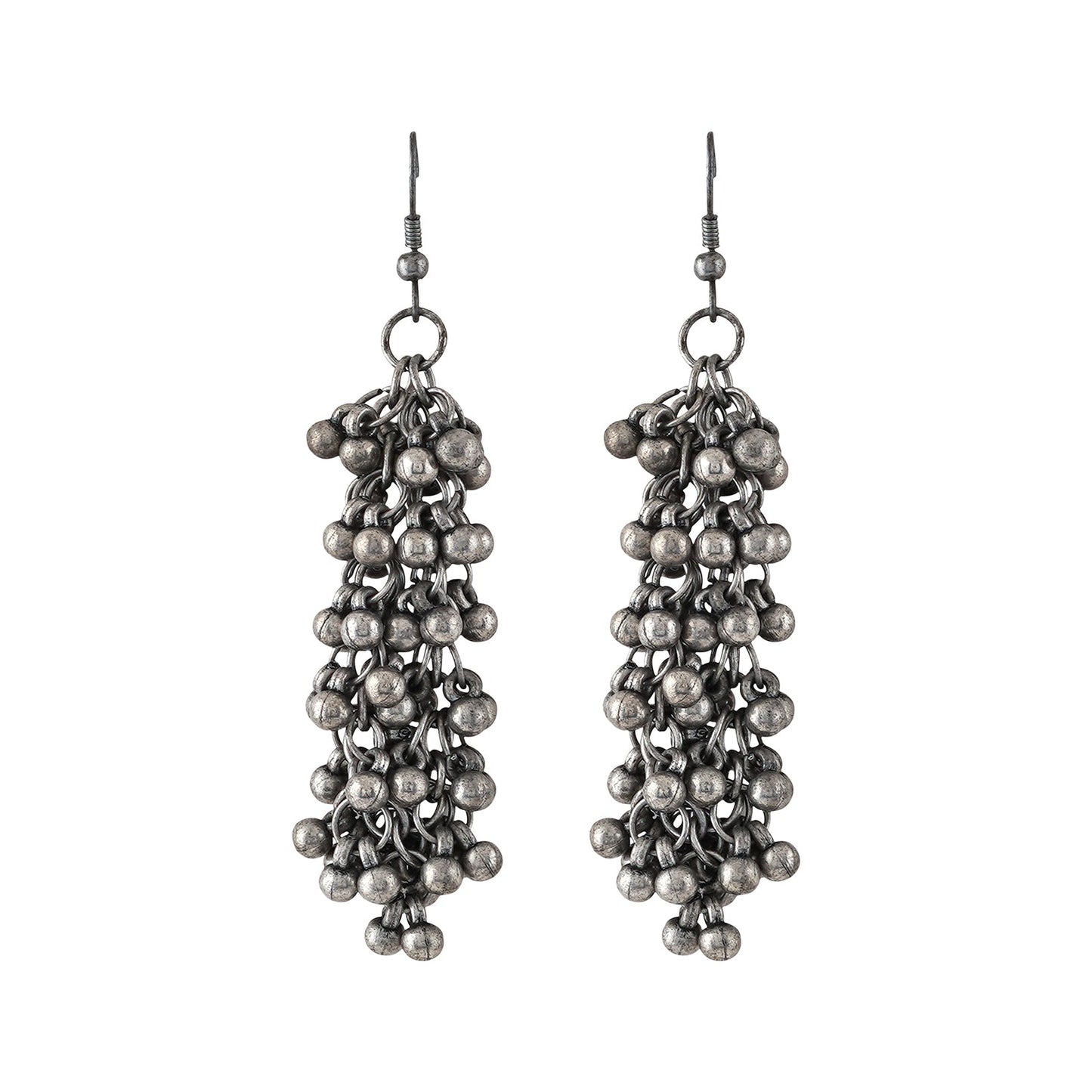 Teejh Vansha Silver Oxidised Ghungroo Necklace Set