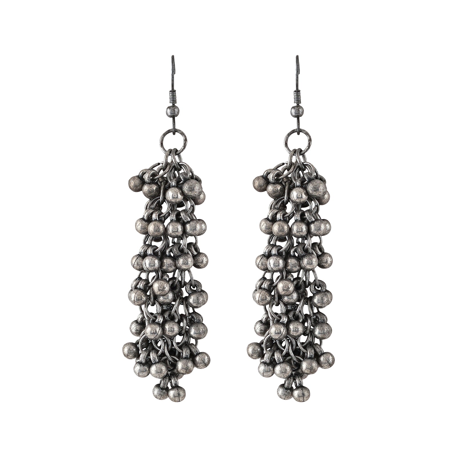 Teejh Vansha Silver Oxidised Ghungroo Necklace Set