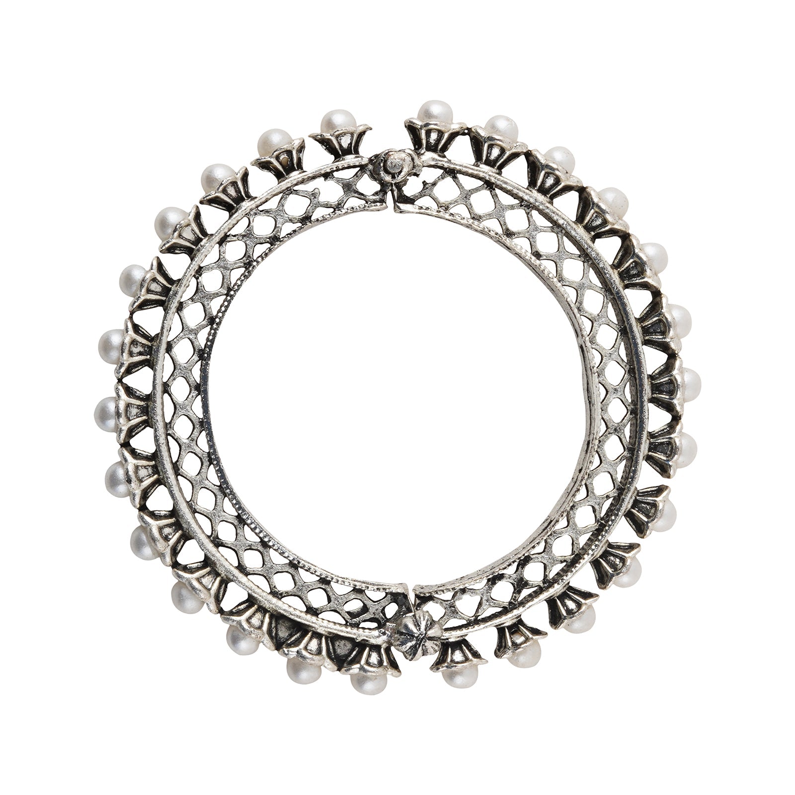 Teejh Aanika Silver Oxidised Bracelet