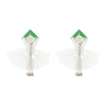 Teejh Vallari Green Tassel Earring