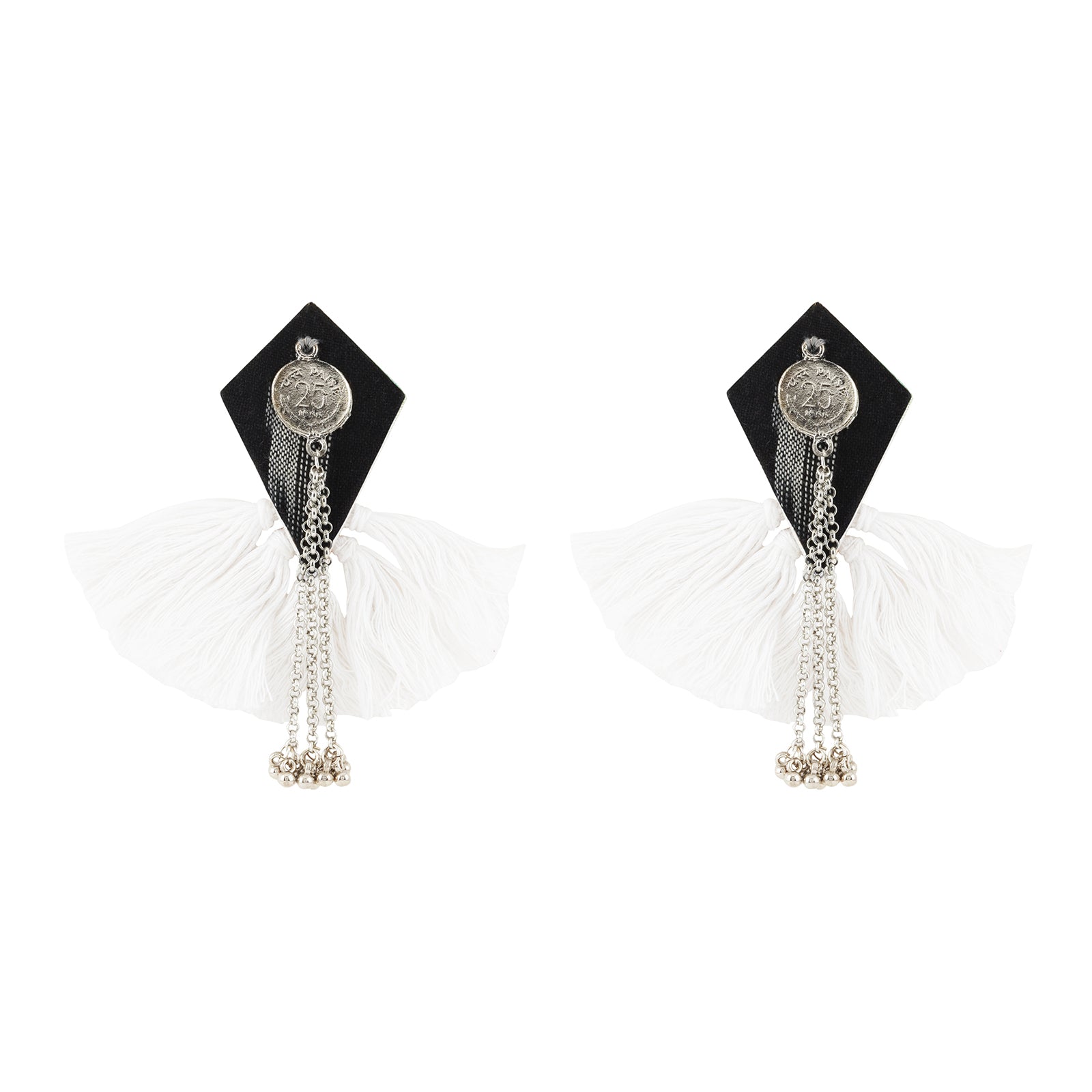 Teejh Vallari Black Tassel Earring