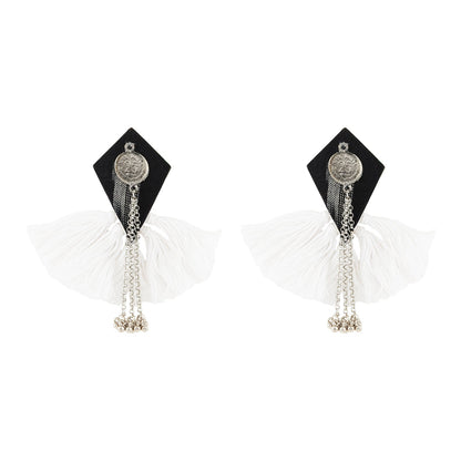 Teejh Vallari Black Tassel Earring
