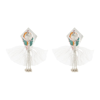 Teejh Vallari Grey Tassel Earring