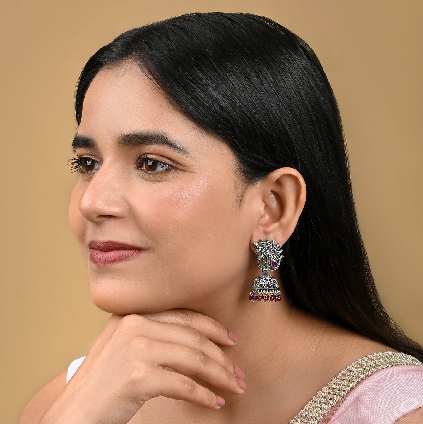 Teejh Rukmani Silver Oxidised Earring