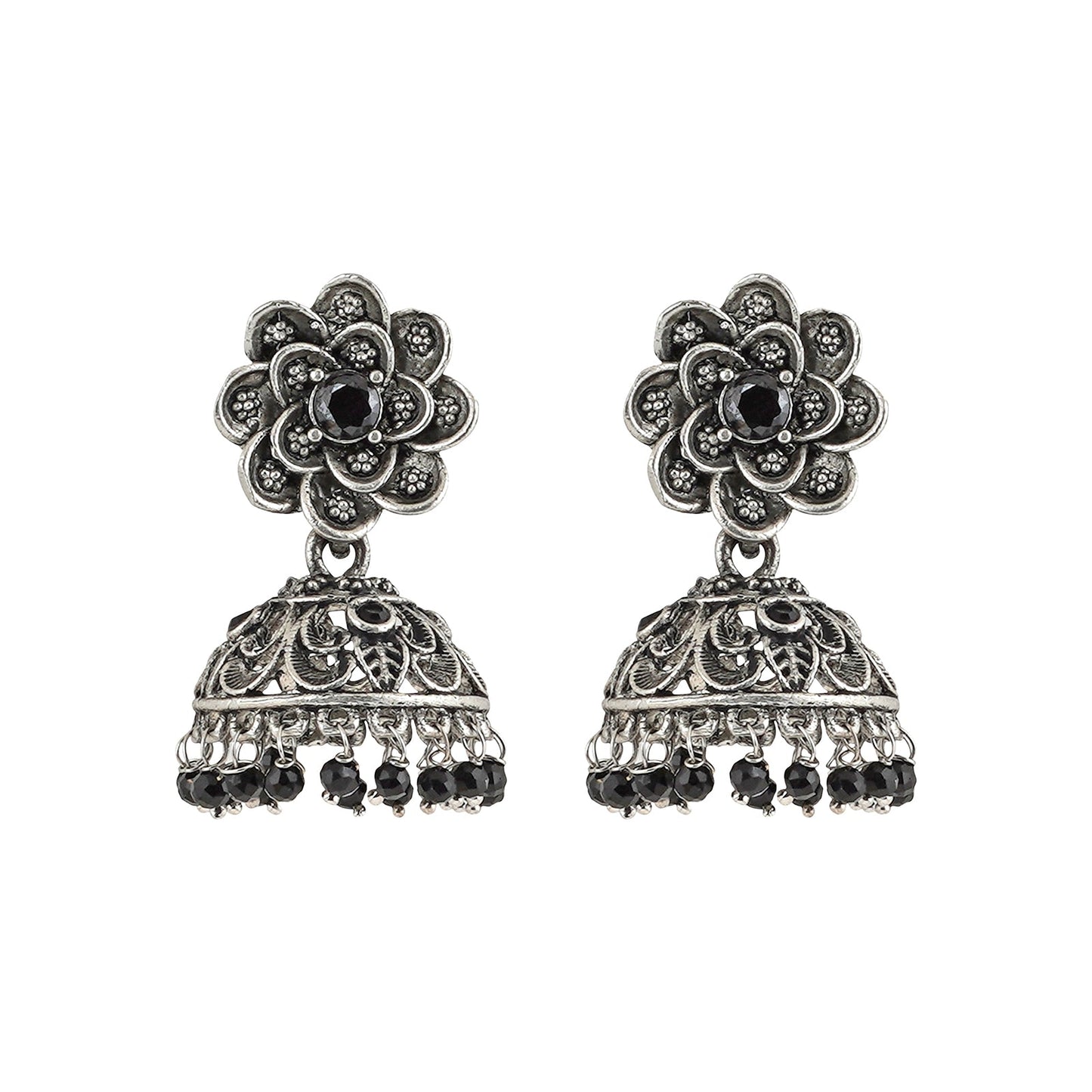 Teejh Idaaya Silver Oxidised Earring