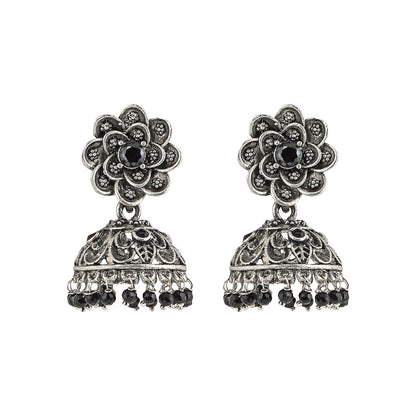 Teejh Idaaya Silver Oxidised Earring